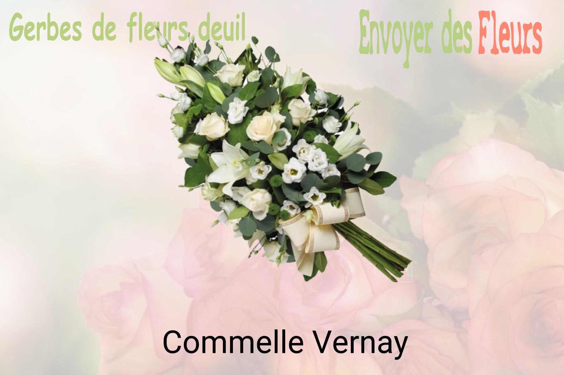 Gerbe de fleurs de deuil livrée à Commelle-Vernay